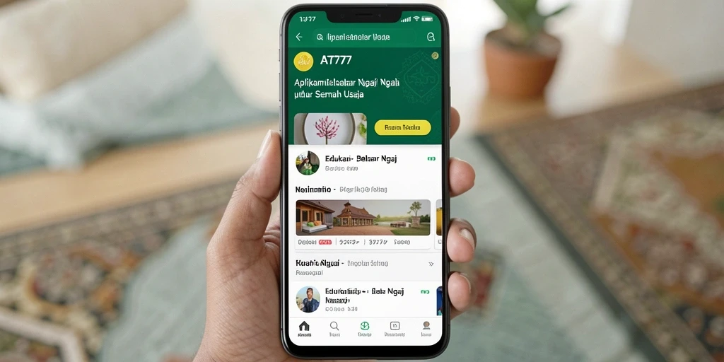 Antarmuka aplikasi AT777 untuk belajar ngaji lebih menyenangkan.