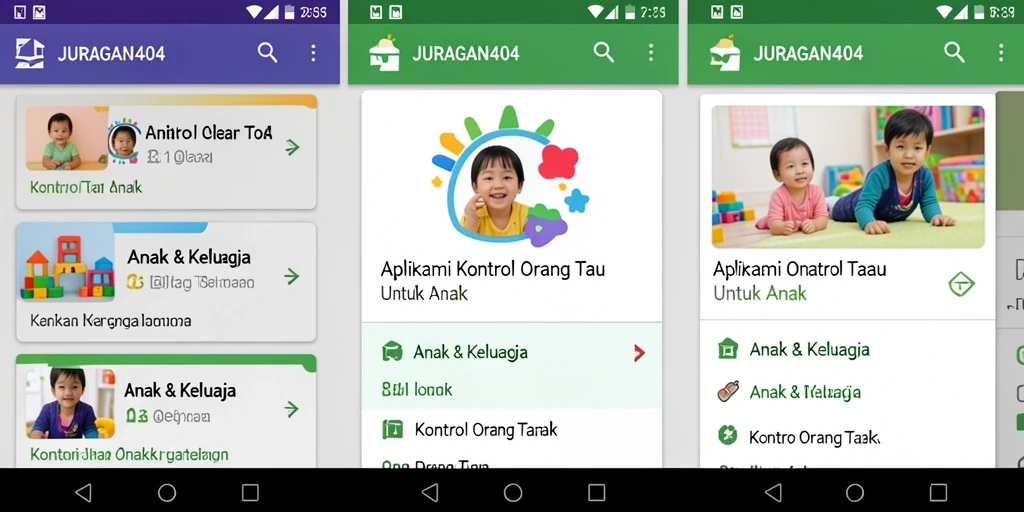 Tampilan antarmuka aplikasi Kontrol Orang Tua Anak yang intuitif dan informatif.