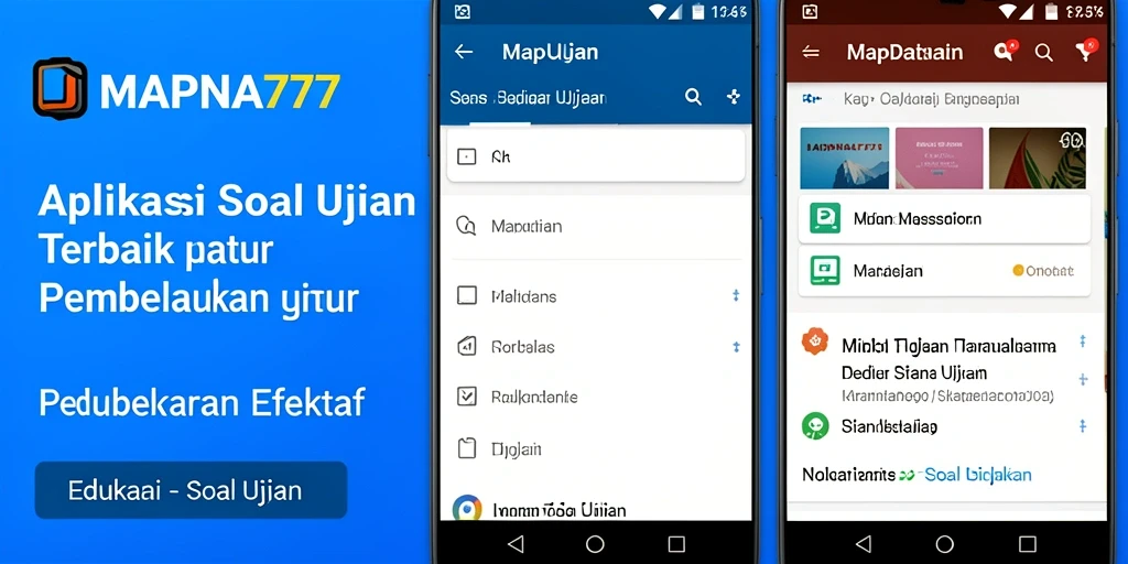 Antarmuka aplikasi MAPNA777 untuk soal ujian yang interaktif.