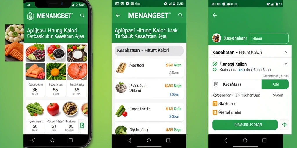 Tampilan antarmuka pengguna MENANGBET yang menarik dan fungsional untuk Hitung Kalori.