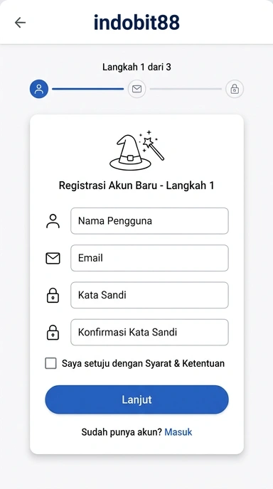Tampilan halaman daftar indobit88