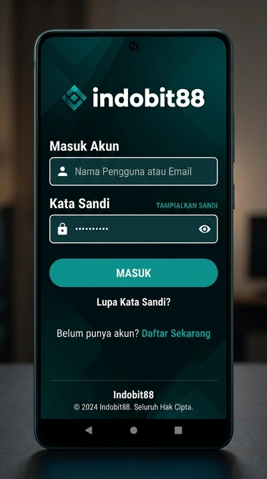 Tampilan halaman login indobit88